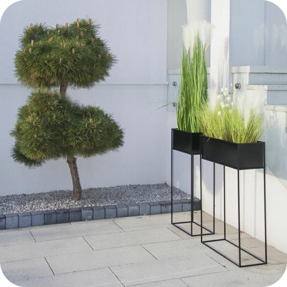 Kwietnik stojący skrzynia czarna 90 cm LOFT