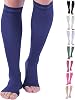 Doc Miller Open Toe Compression Socks, 20-30 mmHg, Toeless Compression Sleeves for Legs, Knee High Stockings for Shin Splints, Varicose Veins, Travel, Calf Support & Muscle Recovery, Men & Women, Pair