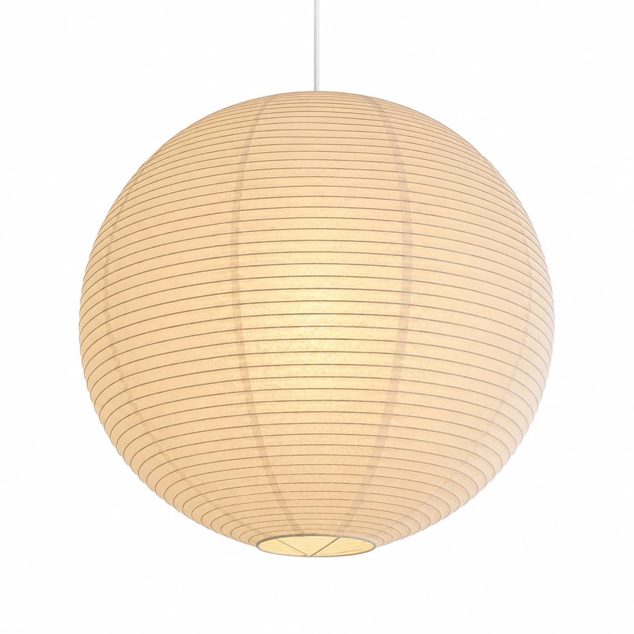 Paralume in Carta di Riso Spessa, Lanterne di Carta Rotonda Moderna, Lampadario Sospeso a Sfera per Illuminazione Ambiente, per Soggiorno, Camera da Letto, Giallo Beige, 40 cm