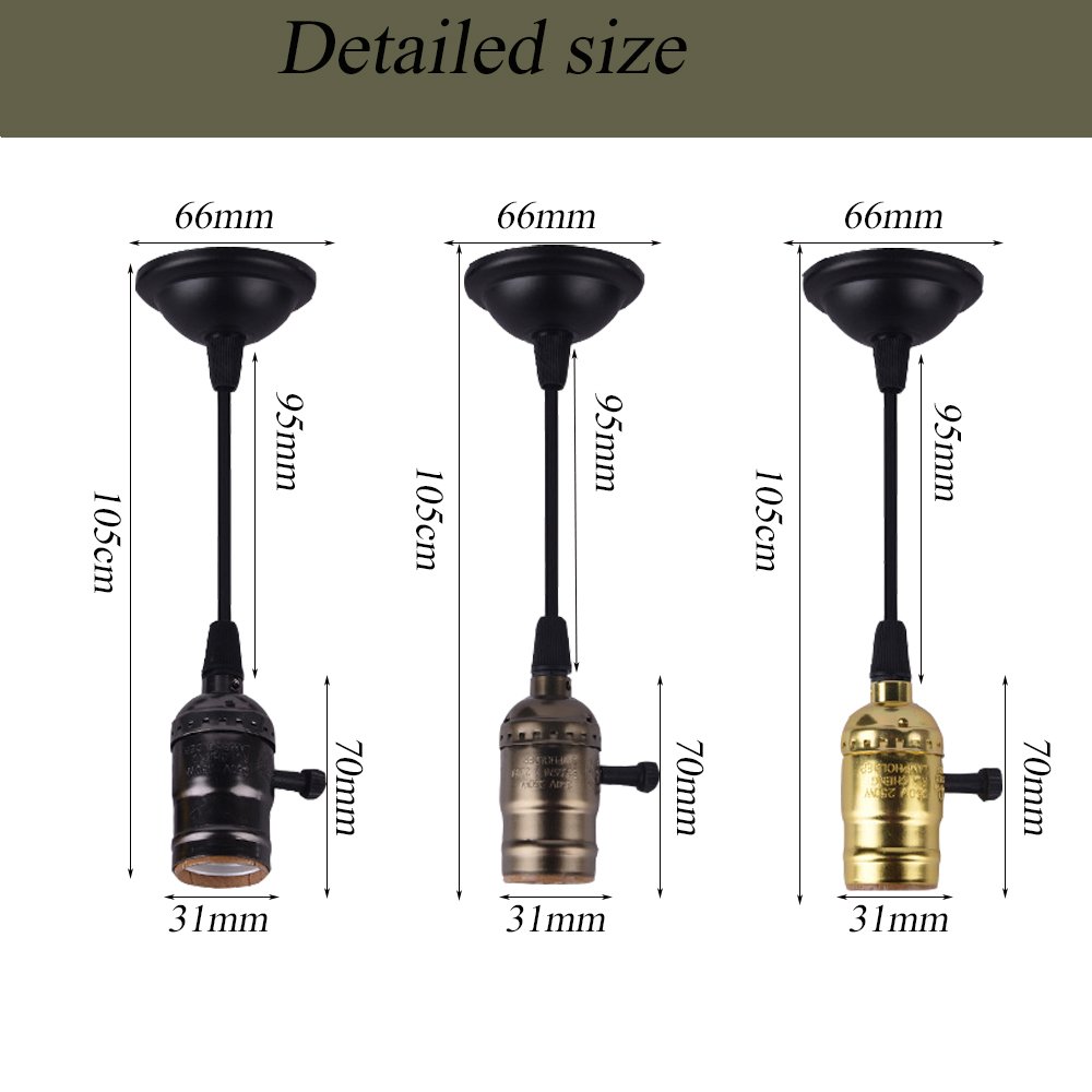 Es E27 Lampadina Presa Lampada Sostegno Ciondolo M10 Edison & Paralume - Foto 7