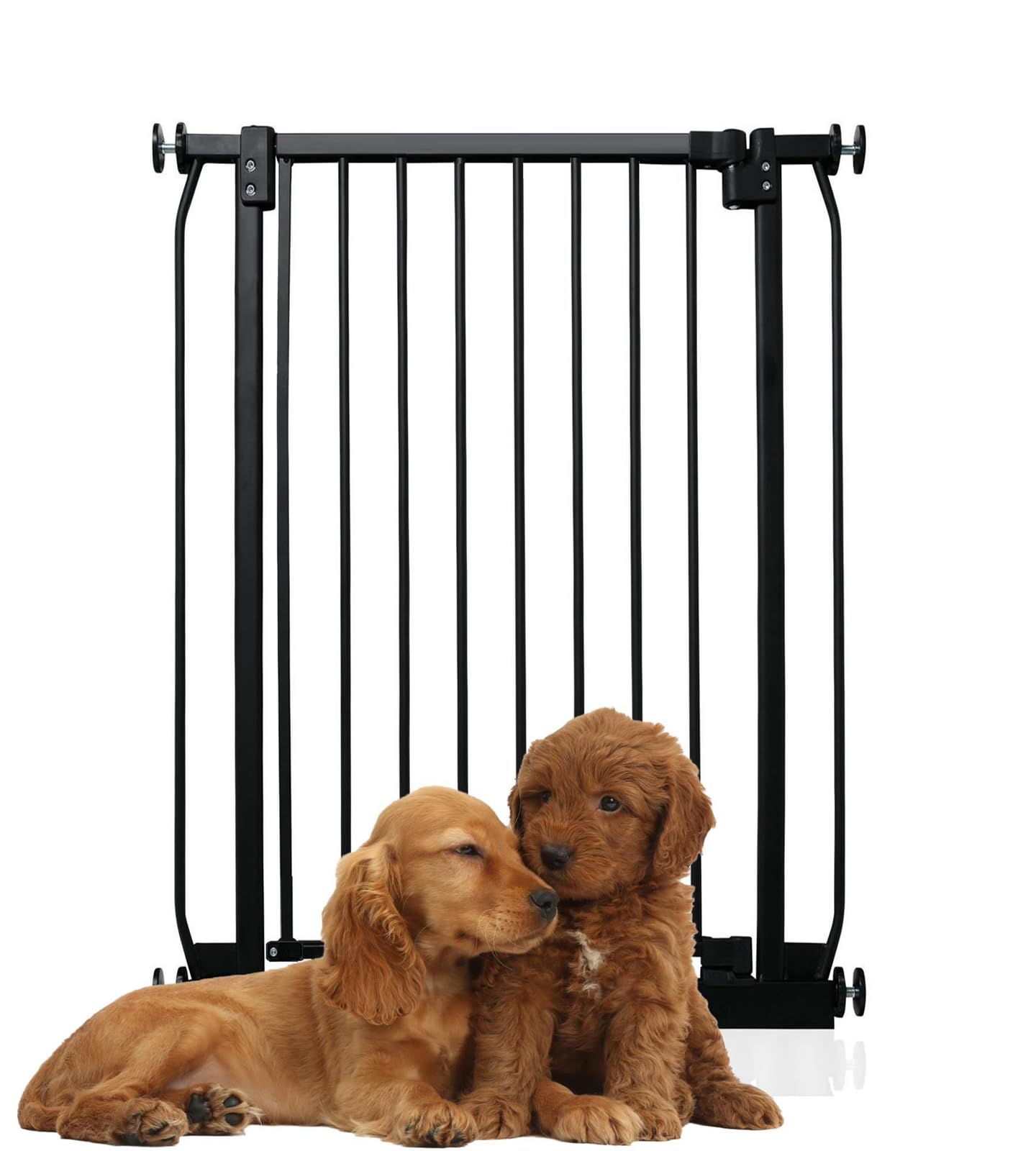 Bettacare Black Extra Tall Elite Dog Gate, 71Cm - 80Cm, Matt Extra Tall 96.8Cm In Height, Pressure Fit Pet Gate