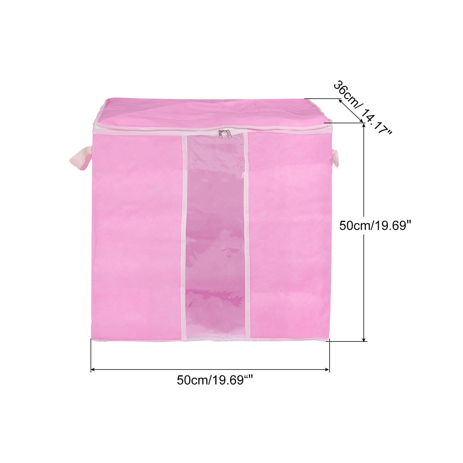 QUARKZMAN Vestiti Conservazione Borsa 3pz Armadio Organizzatore con Rinforzato Manico per Piumini Lenzuola Abbigliamento Cuscini Pieghevole con Robusto Cerniera-Rosa