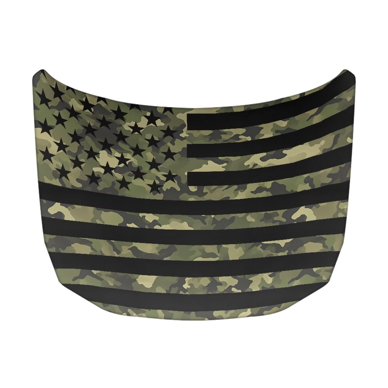 Car Hood Cover, Green Camouflage American Flag Car Hood Protector Auto Hood Flag Waterproof Universal Auto Decorative Accessories for Sedans SUVs Trucks