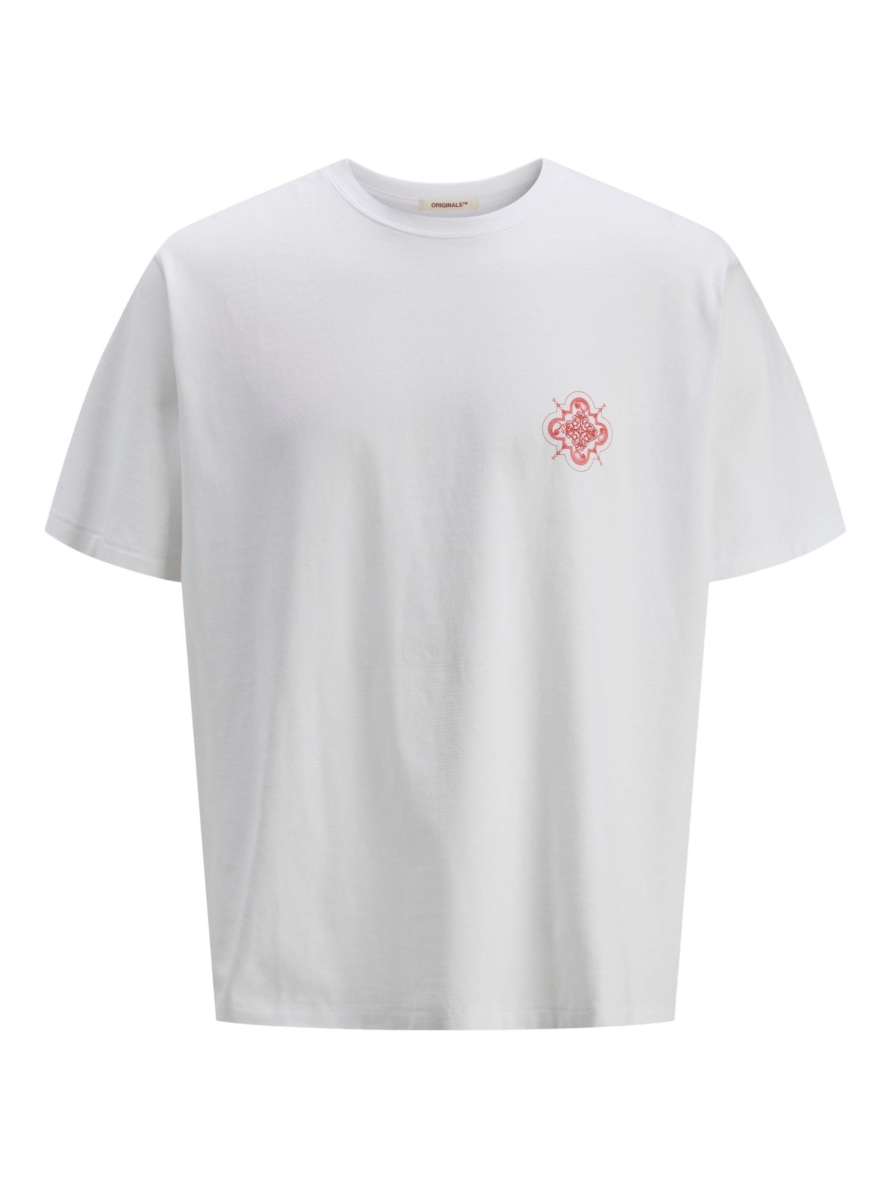 JACK & JONES Men's Jorbellagio Back Tee SS Crew Neck, Bright White, M