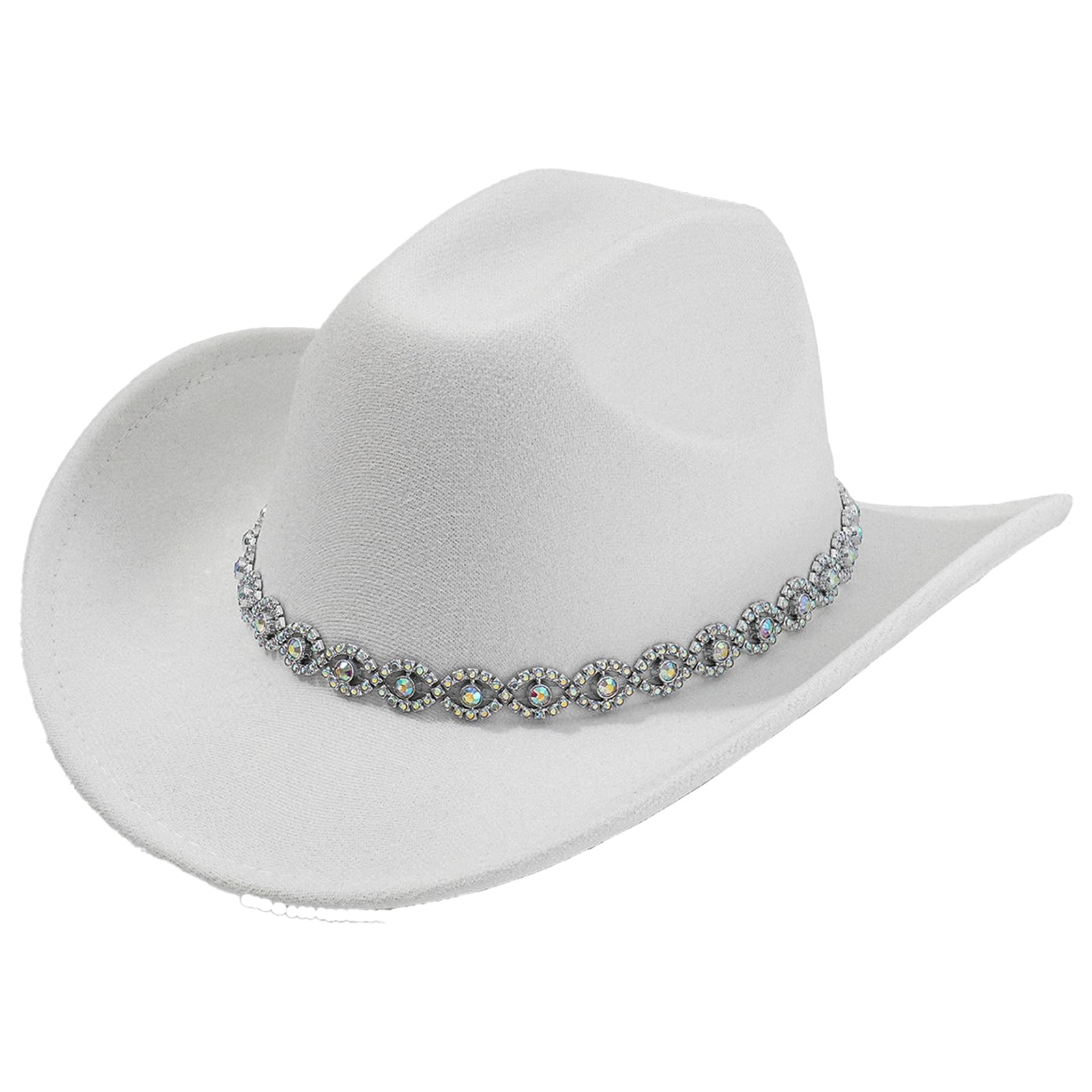 Women's Cowboy Hat Rhinestone Wide Brim Cowgirl Bling Western Hat for Ladies