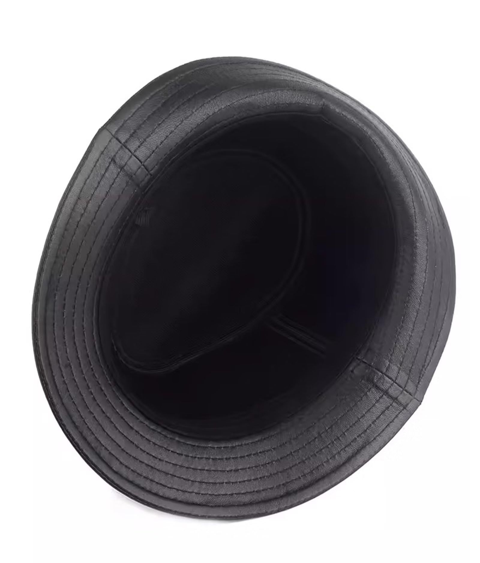 Cappello da Jazz Donna Uomo Fedora Elegante Berretto in Pelle Autunnale Invernale Cappello Trilby retrò Cappelli da Esterno