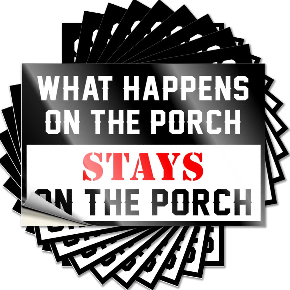 Fzfn Colour Winter, Saying Hat What Happens On The Porch Stays On The Porch | Antimicrobial Cool Bathroom Stuff(12X18cm)