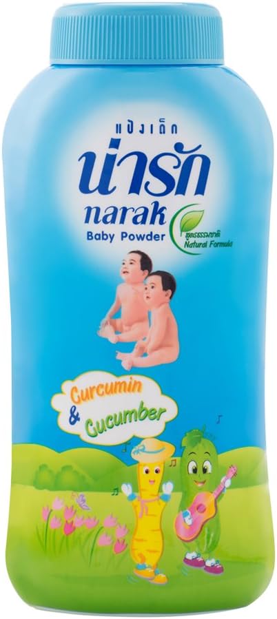 Narak Baby Powder โ Natural Formula : Curcumin and Cucumber (180g)