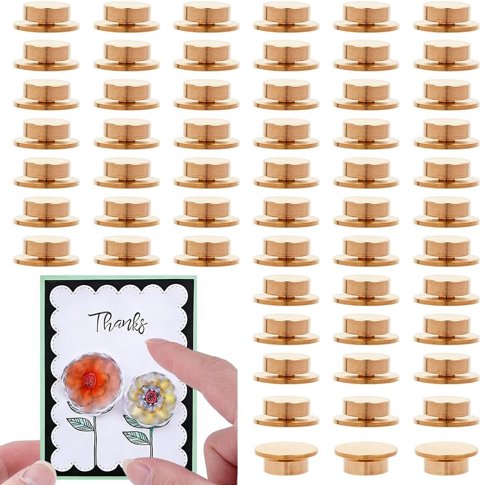 HOBBIESAY 64PCS Mini Metal Rotating Bearings for DIY Crafts Scrapbooking Cards 360°Rotation Smooth Spinning Nail Charms Bulk Nail Art Rotating Charm Bearing Tool Mechanism Spinner for Jewelry Making