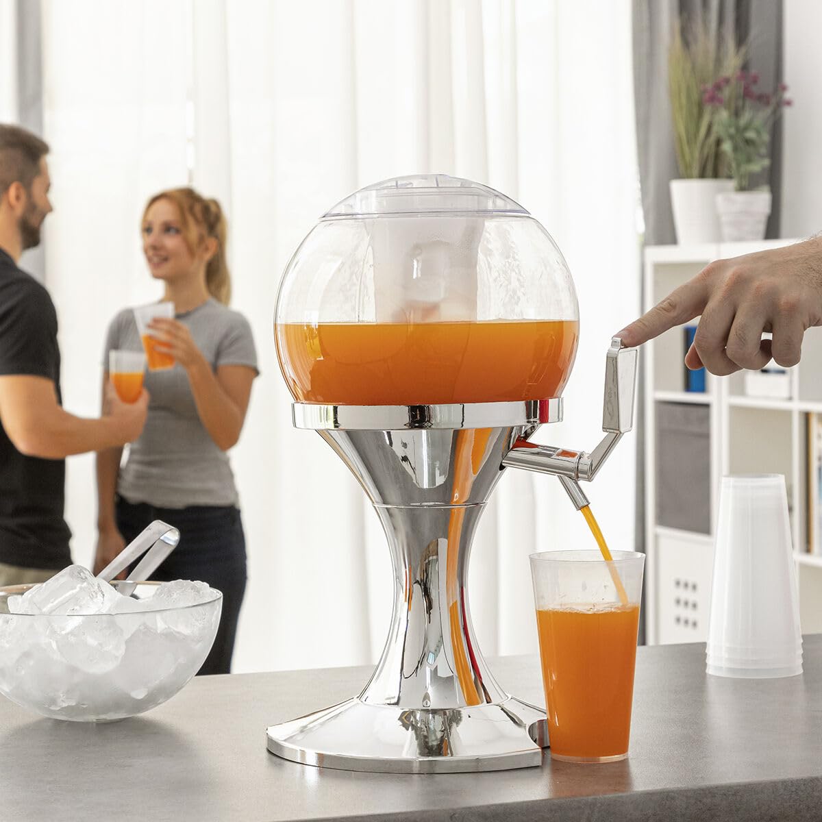 Il nuovo Beer Dispenser spillatore da tavolo di birra fresca alla spina da 3,5 litri senza BPA distributore con vaschetta per il ghiaccio per bibite e bevande fresche giraffa torre caraffa 0059
