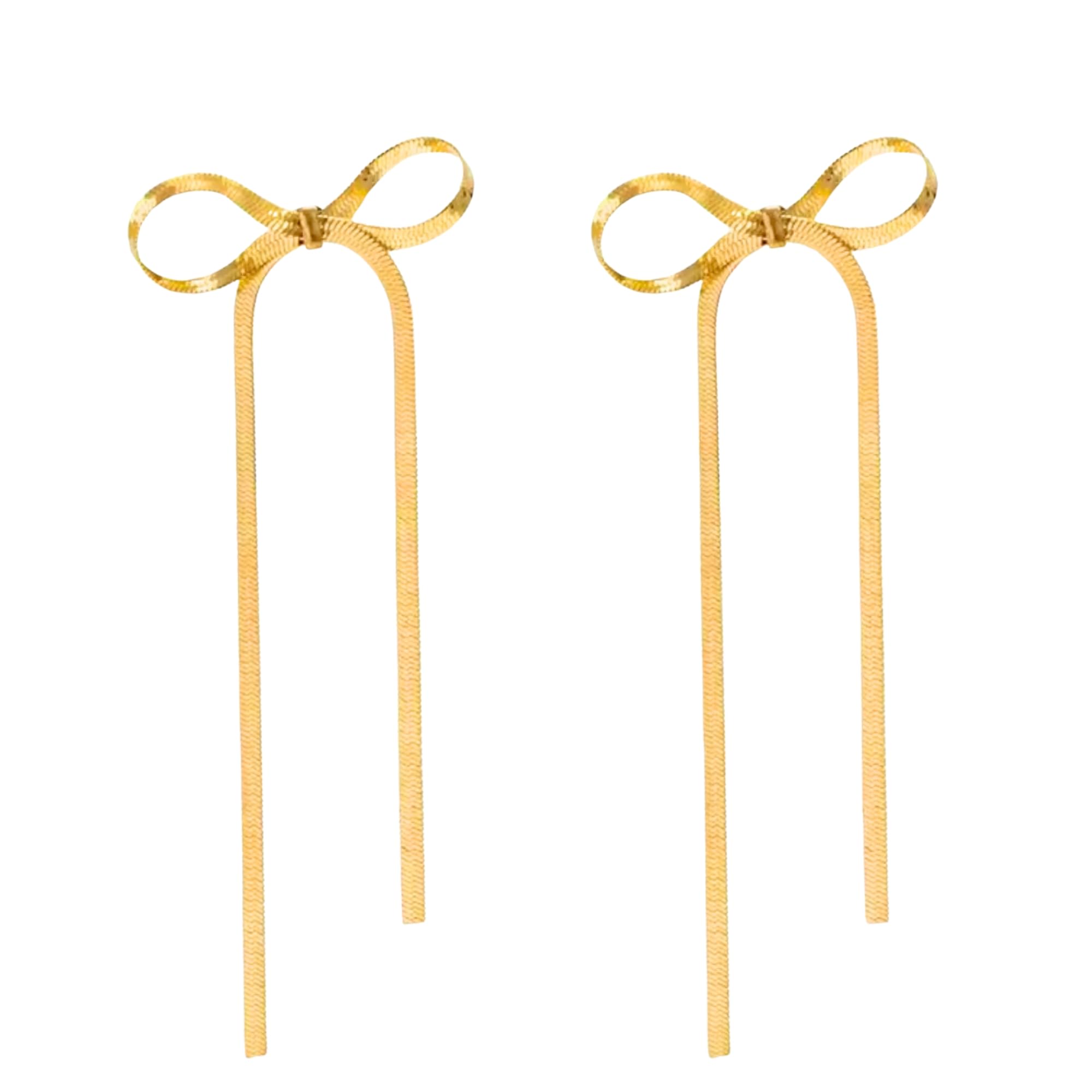 Salve Bow-Tiful Ribbon Knot Bow Hanging Dangle Gold Earrings for Women Fashion | Latest Trendy Diva Long Drop Danglers | Coquette Aesthetic Jewellery for Girls (B0D26915BJ) Amazon Price History, Amazon Price Tracker
