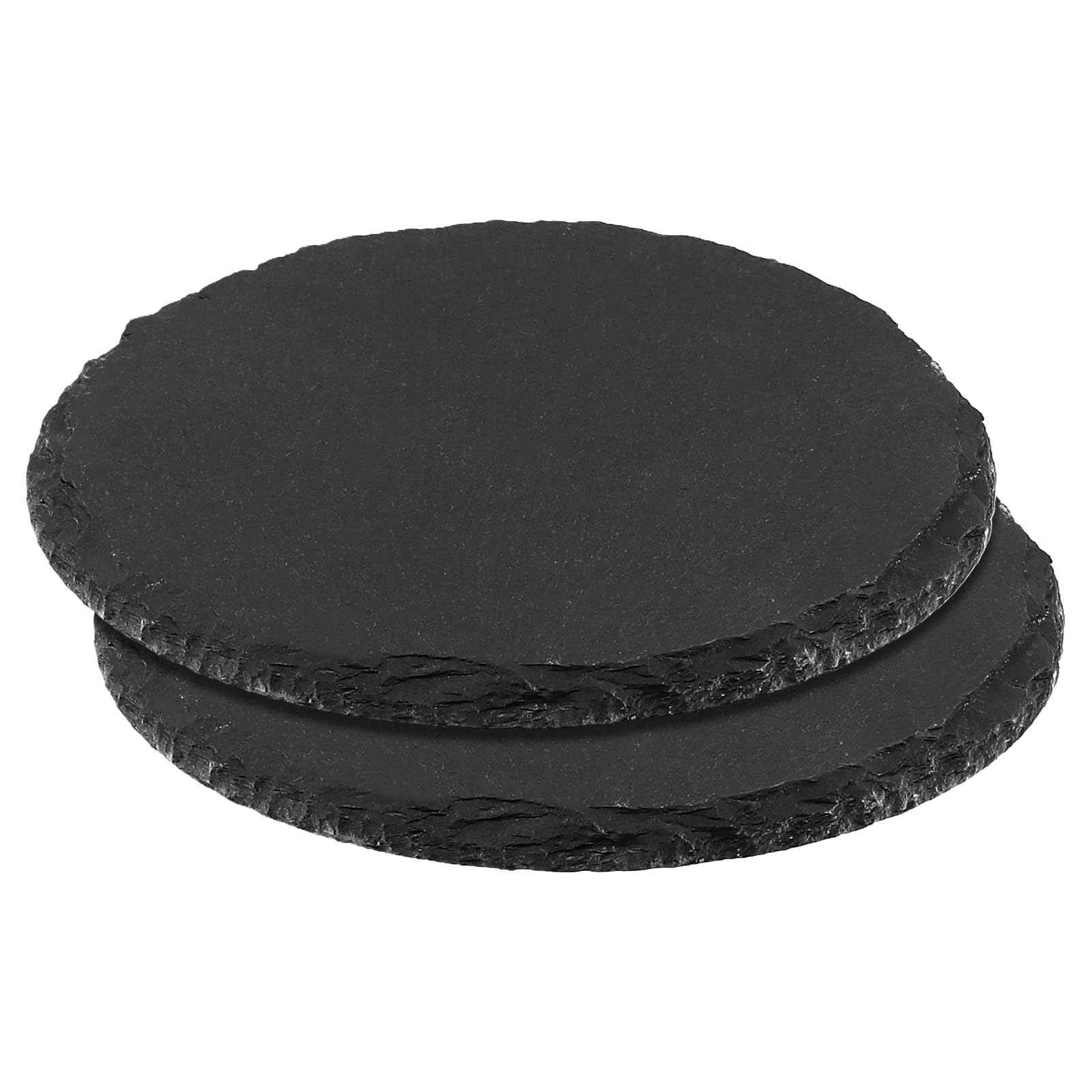 FUNSUEI Set di 10 sottobicchieri rotondi in ardesia, 10 cm, piatti quadrati in ardesia, per bevande, tazze, bar, vetro