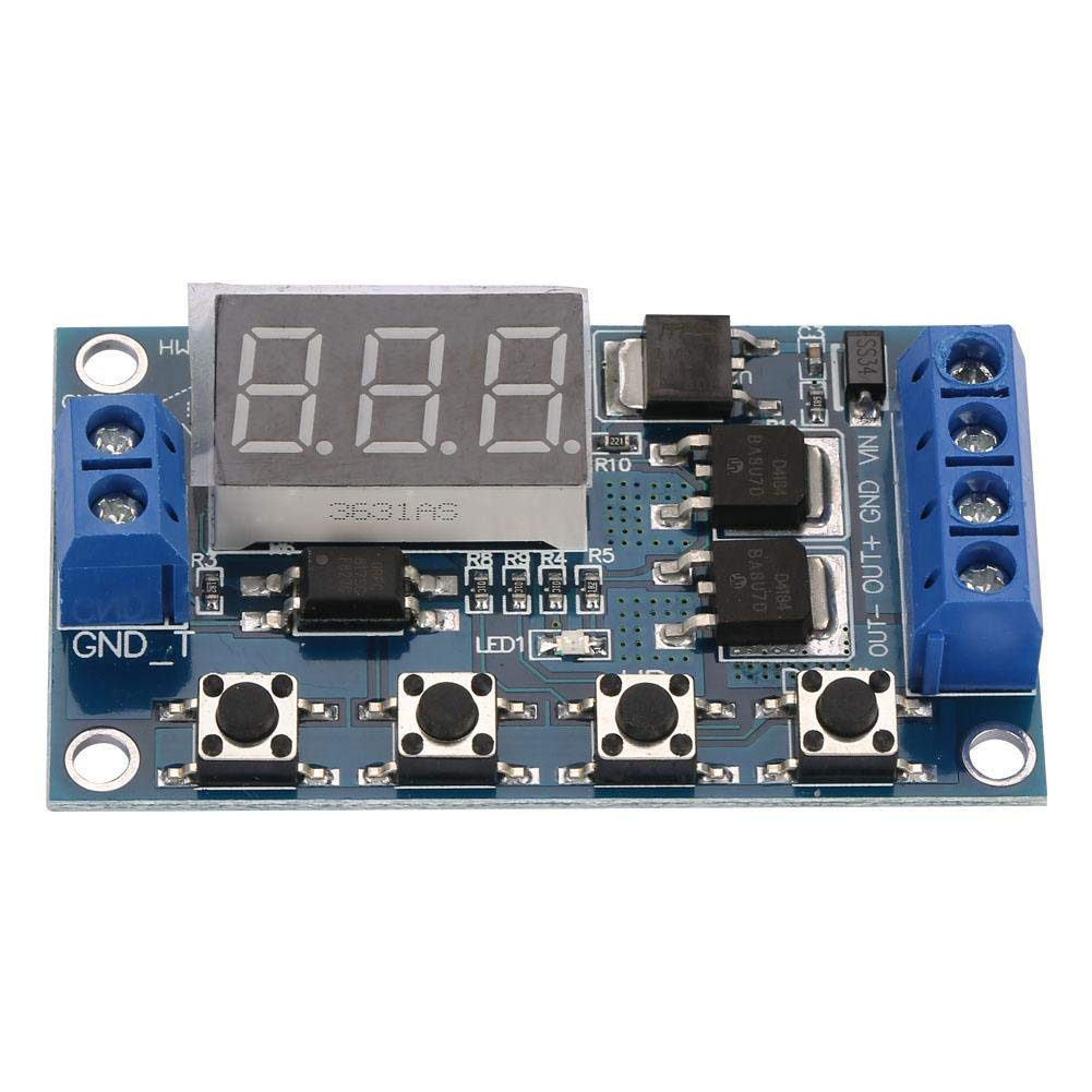Time Delay Relay 12V-24V Pulse Cycle Timer Switch with STOP Function for 12-24V Systems Industrial Equipment Automation Control Panel Accessory