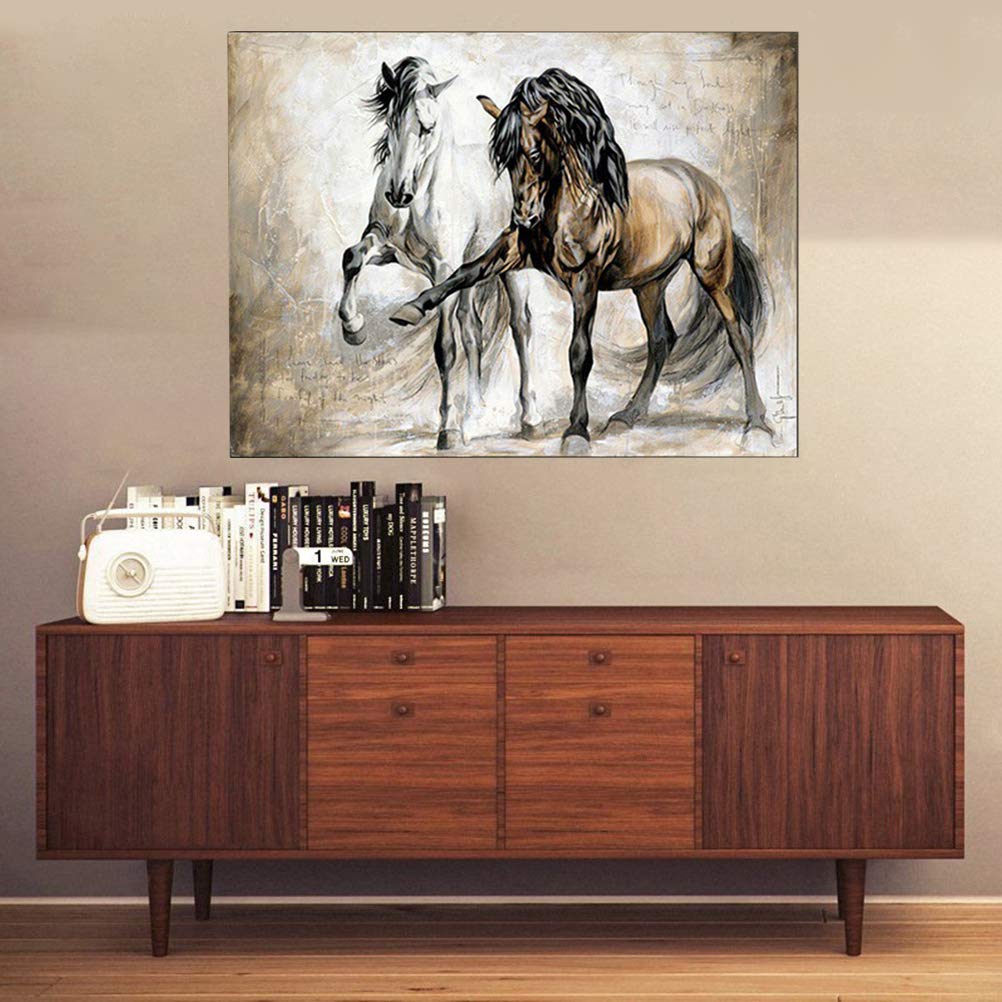 Amazon｜Urhomy 動物の馬の絵 馬の絵 絵画 ポスター 馬 フォトフレーム