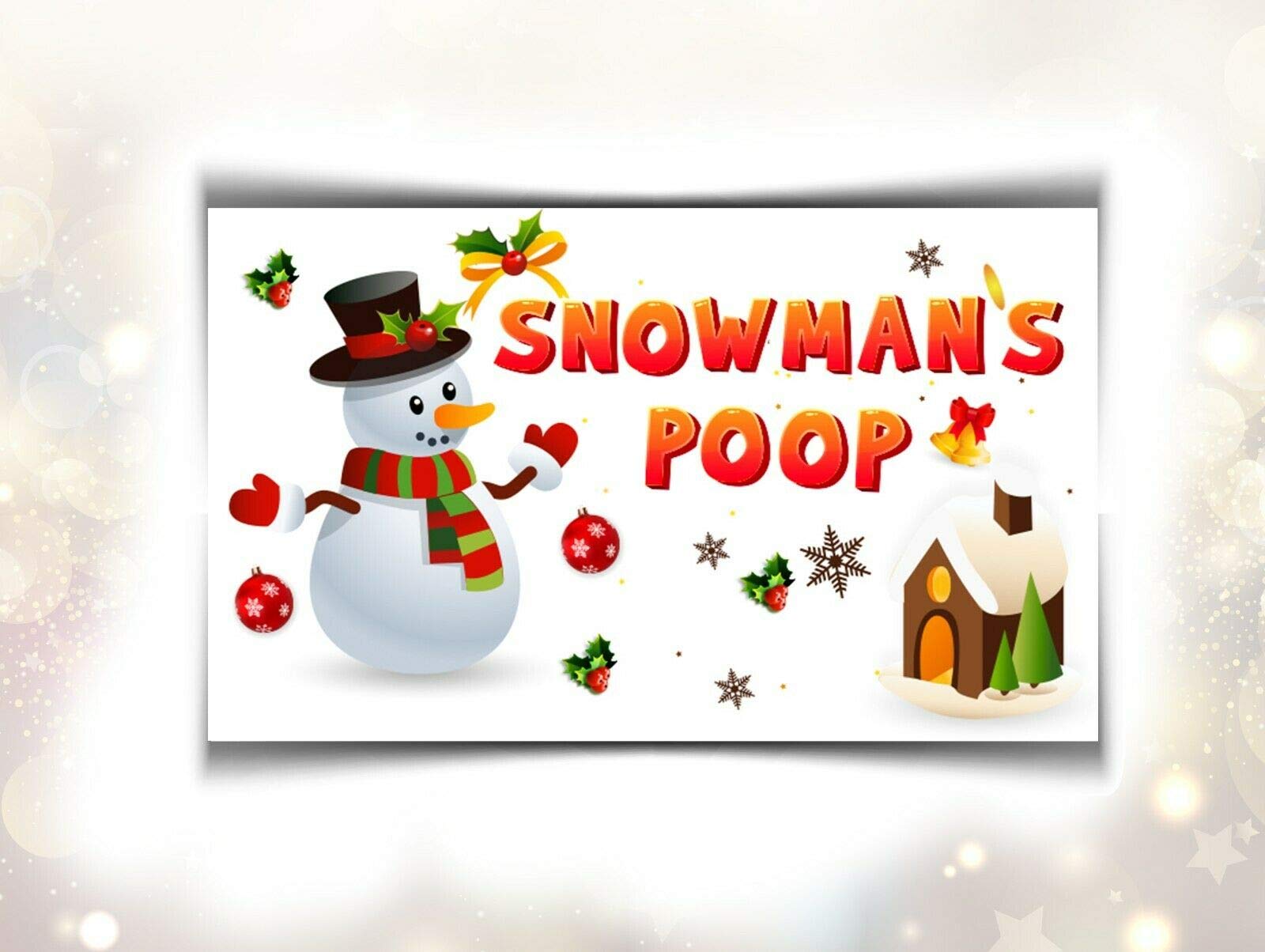 Sara Prints Snowman's Poop 24 X Christmas Stickers(64 X 33.8Mm) #Snp29g
