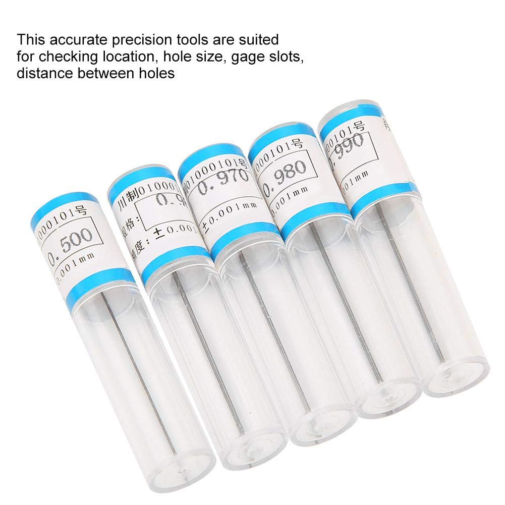 50pcs Pin Gauge, 0.5-0.99mm Plug Pin Gage Set 0.001mm Tolerancia Teniendo Acero Herramienta de precisión para placas electrónicas Placas de circuitos Moldes