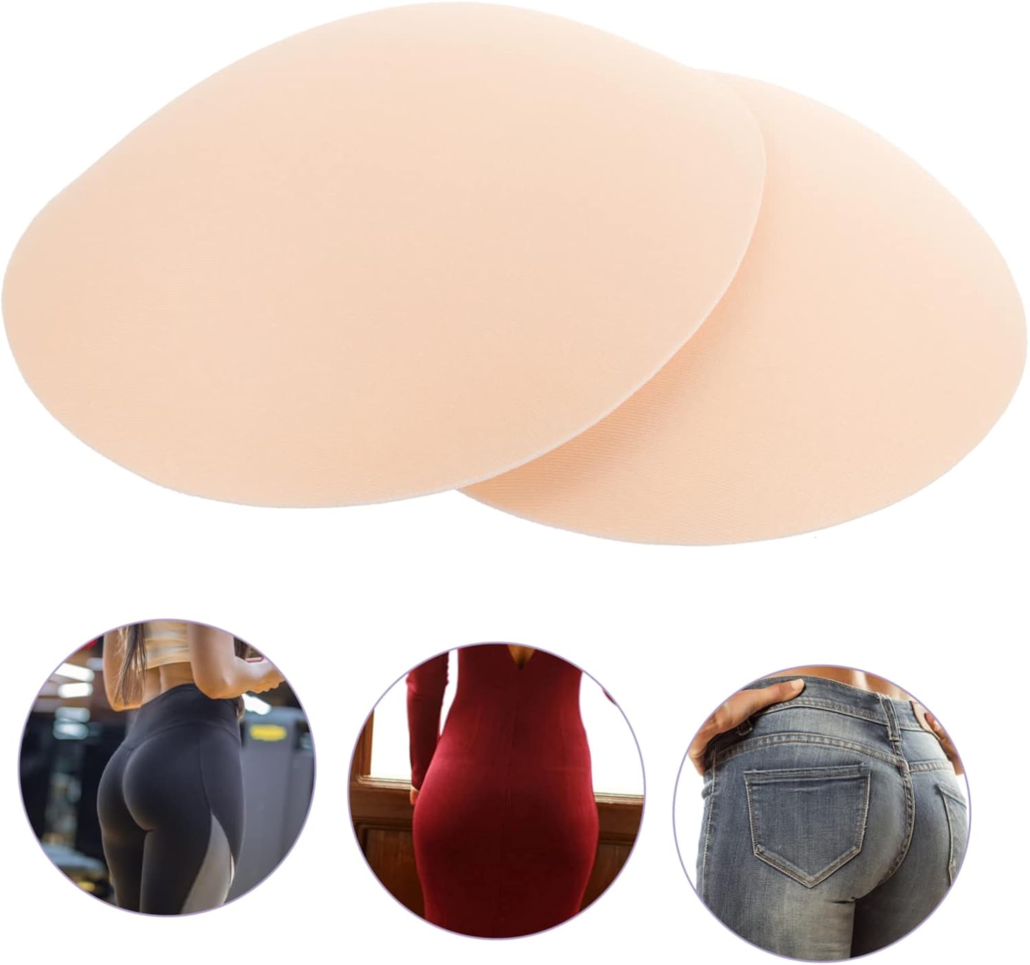 Adhesive Hip Pads for Hip Dips Comfortable Silicone Butt Lifting Pads for Women Non-Slip Reusable Enhancer Pads for Dresses and Casual Wear 2 Pack