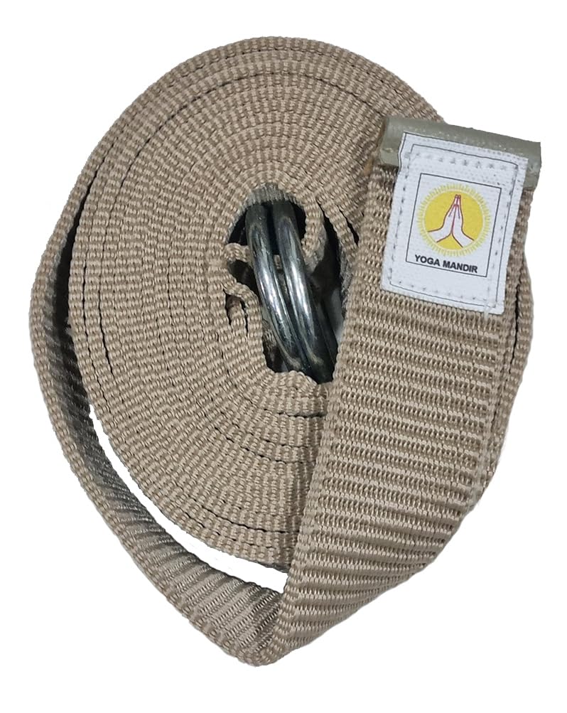 Yoga Belt/Strap for Daily Stretching, Yoga, Pilates, Physical Therapy, Fitness (10.5 feet) (Beige)