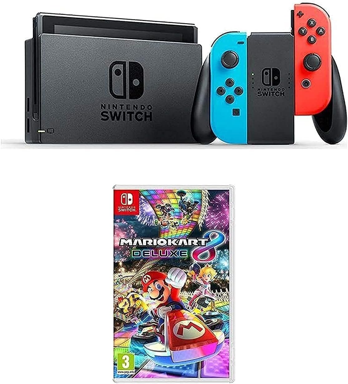 Nintendo Switch Neon Blue + Mario Kart 8