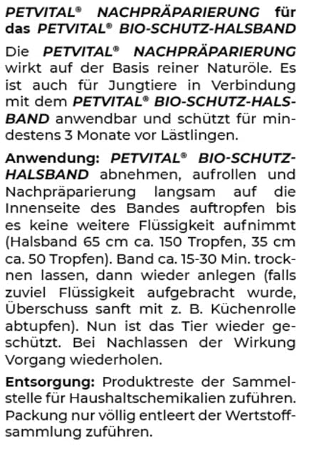 Foto 2 de 6 de Canina 74144 1 Petvital Bio-Schutz-Halsband Nachpräparierung,30 ml