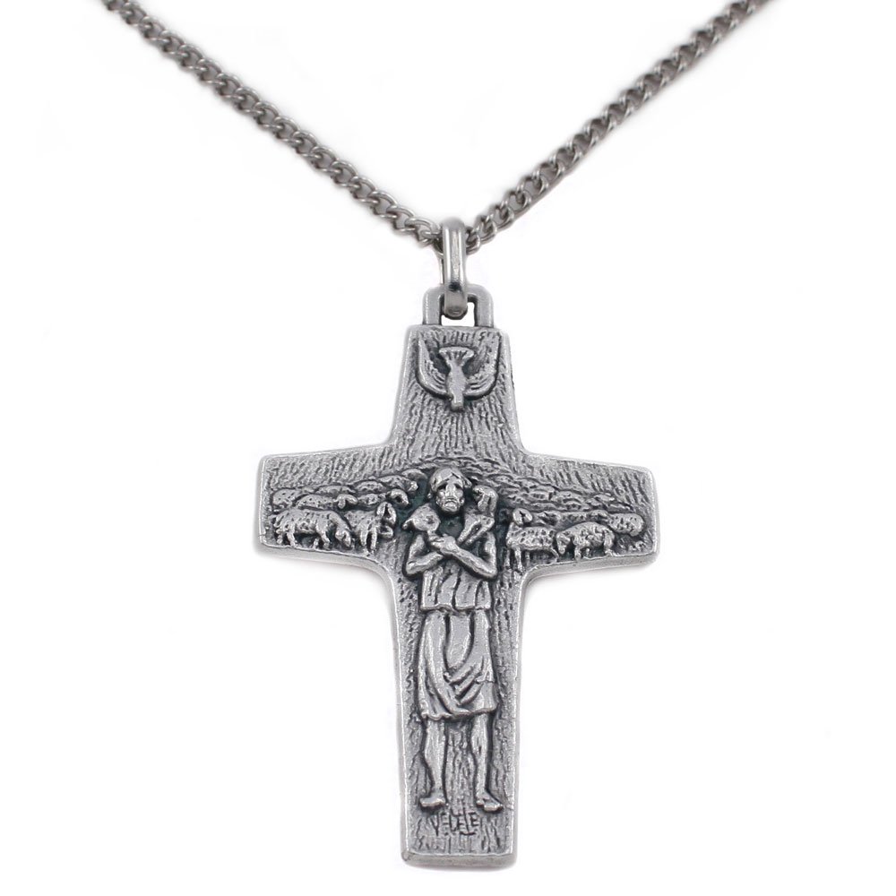 Original Pope Francis Cross by Vedele 2 in (5.1cm) Silver Tone