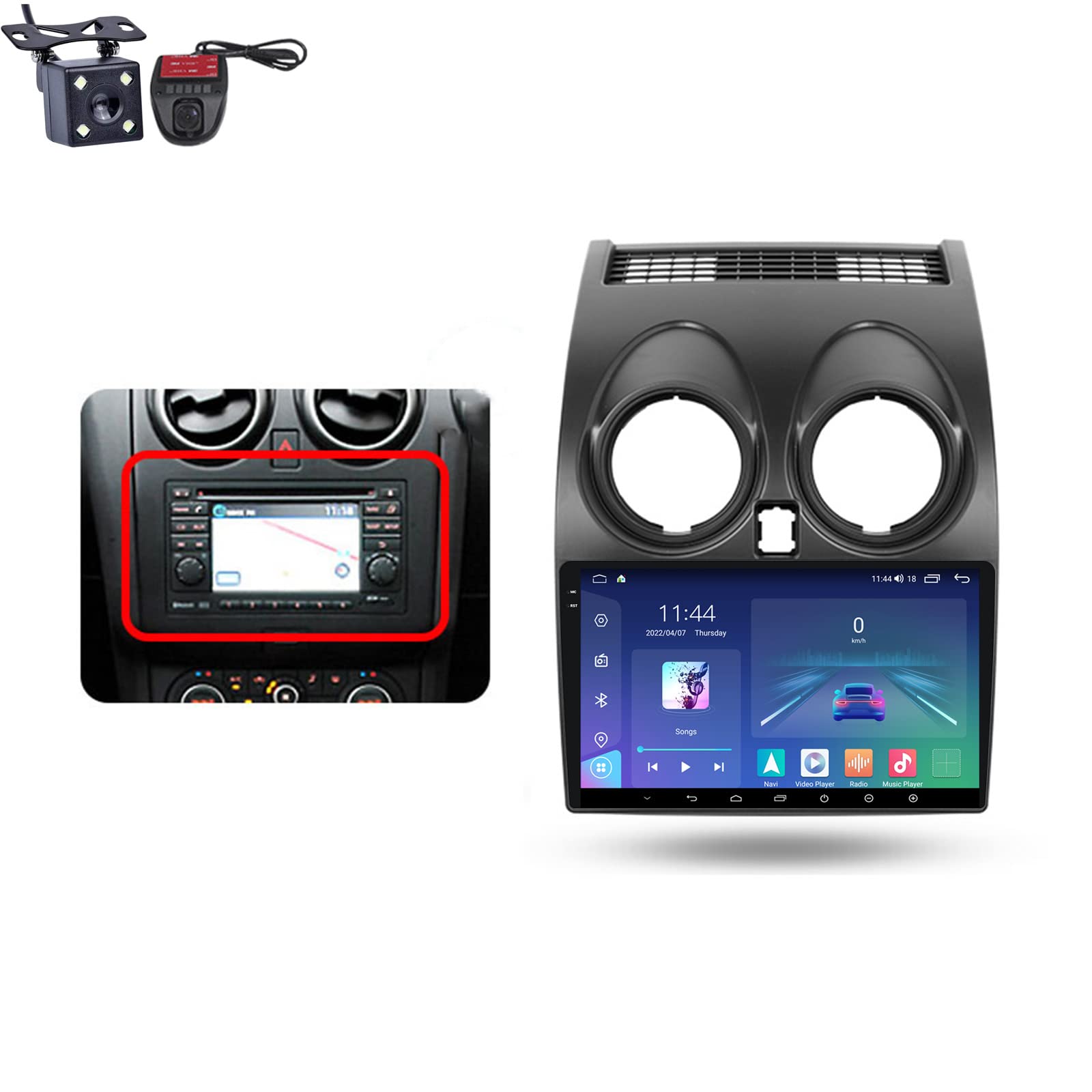 Android 12 Doble DIN en el Tablero estéreo del Coche navegación por satélite para Nissan Qashqai 1 J10 2006-2013 9/9.5 Pulgadas Pantalla Receptor Multimedia con Carplay Android Auto SWC Qu