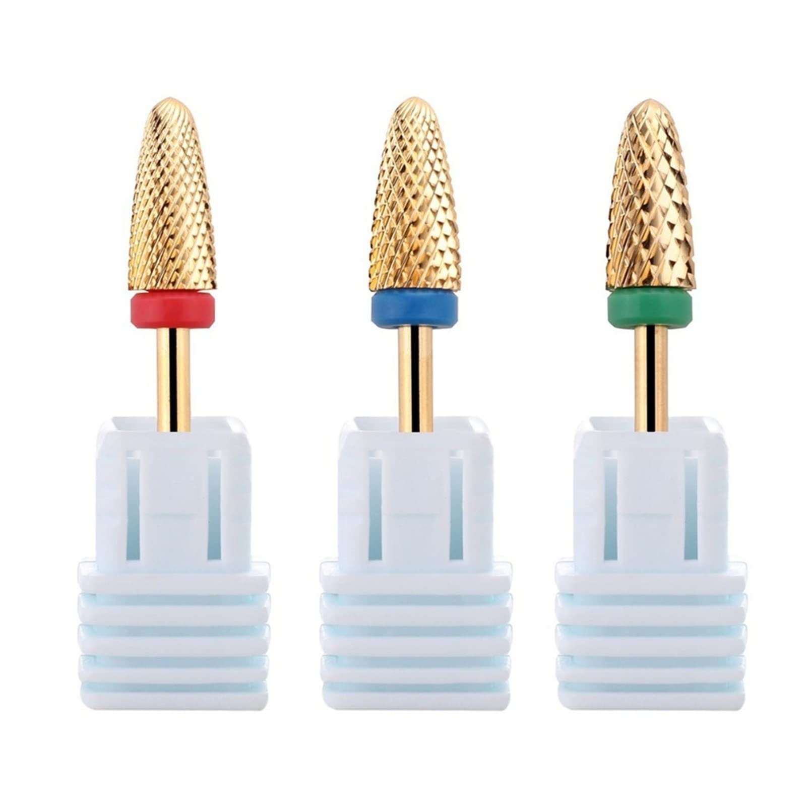3 stücke Carbide Nail Drill Bits Acrylic Gel Flame Coarse Medium Fine Size 3/32'' for Electric Nail File Manicure Tool wanglan