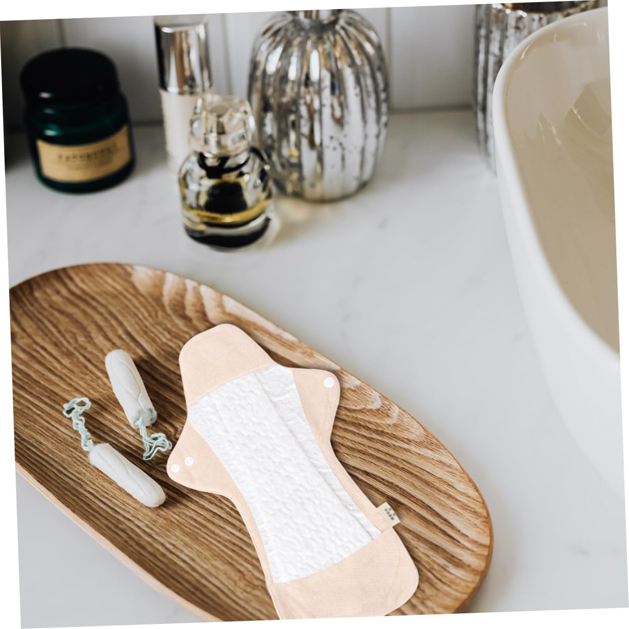 BESTYASH 2 pezzi Assorbenti Lavabili in Cotone Organico per Donna Assorbenti Riutilizzabili Morbidi e Traspiranti Protezione Igienica Ecologica per Ciclo Mestruale e Post Parto