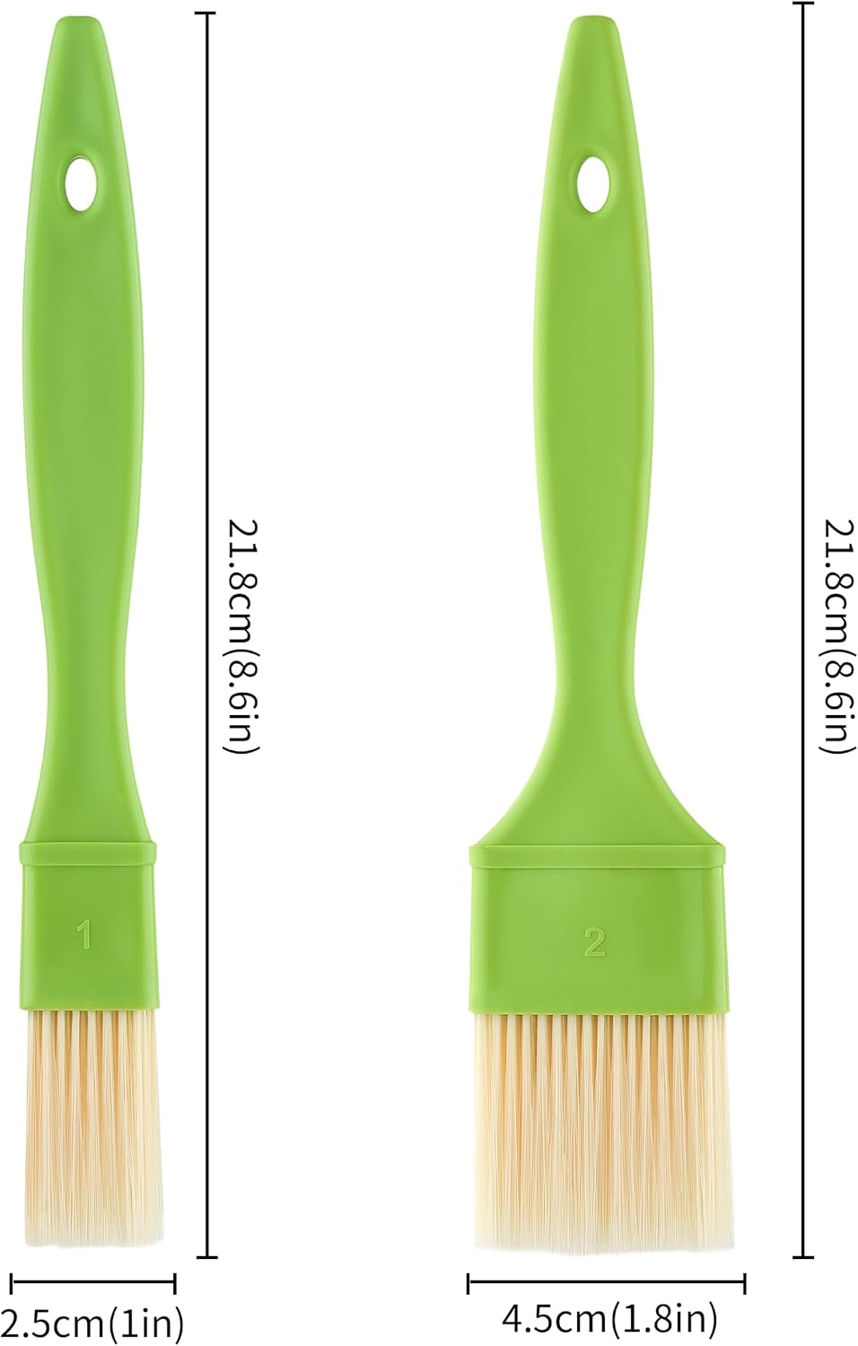 3 Pcs Pastry Brush, 1″ and 2 ″ Basting Brush for Cooking Baking BBQ