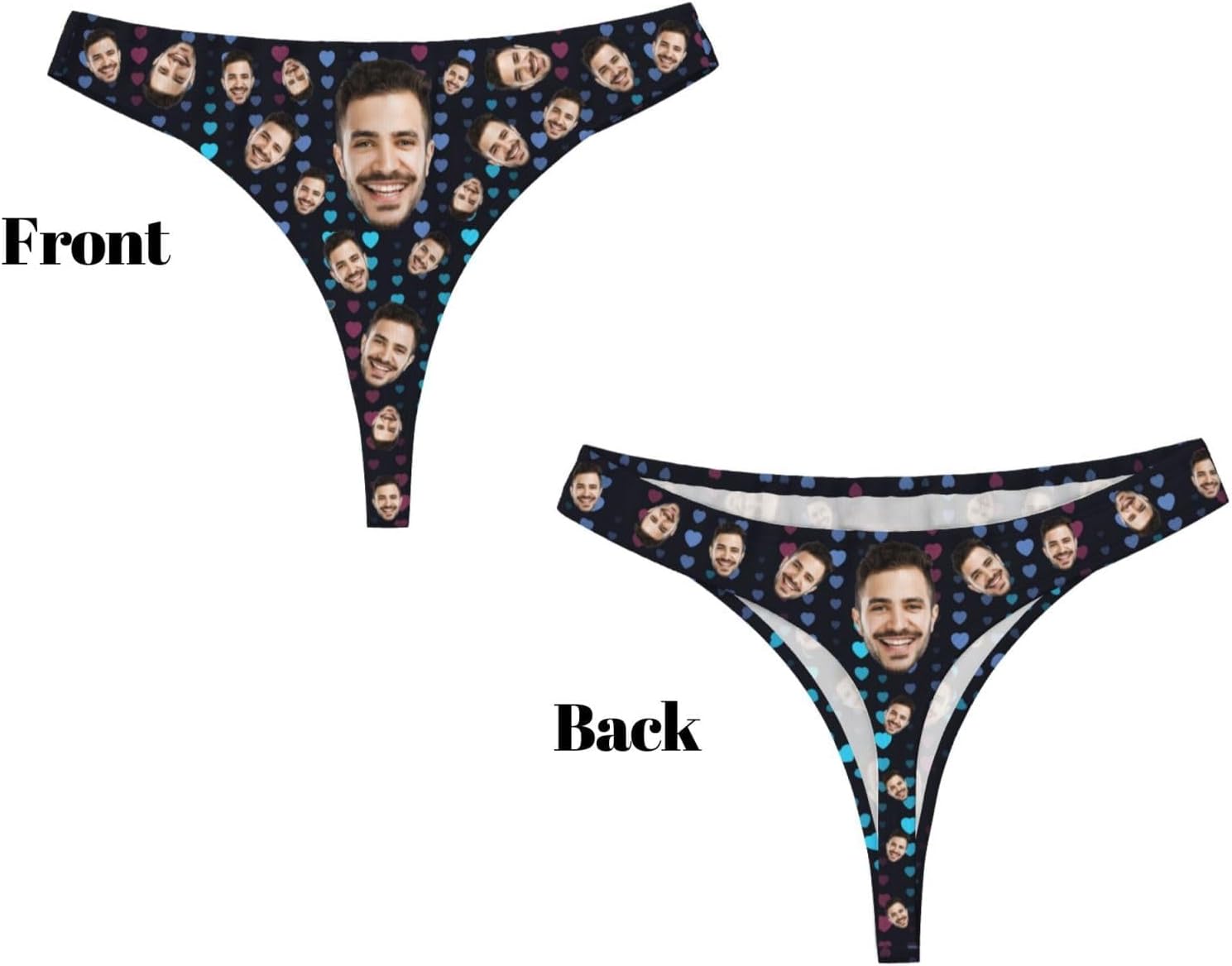 Custom Thong for Women Personalized Thongs with Face Picture Customized underwear Funny Gifts for Her Wife