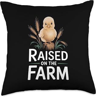 Baby Chicks on Farms with Tractors Barns and Rural Charm Throw Pillow