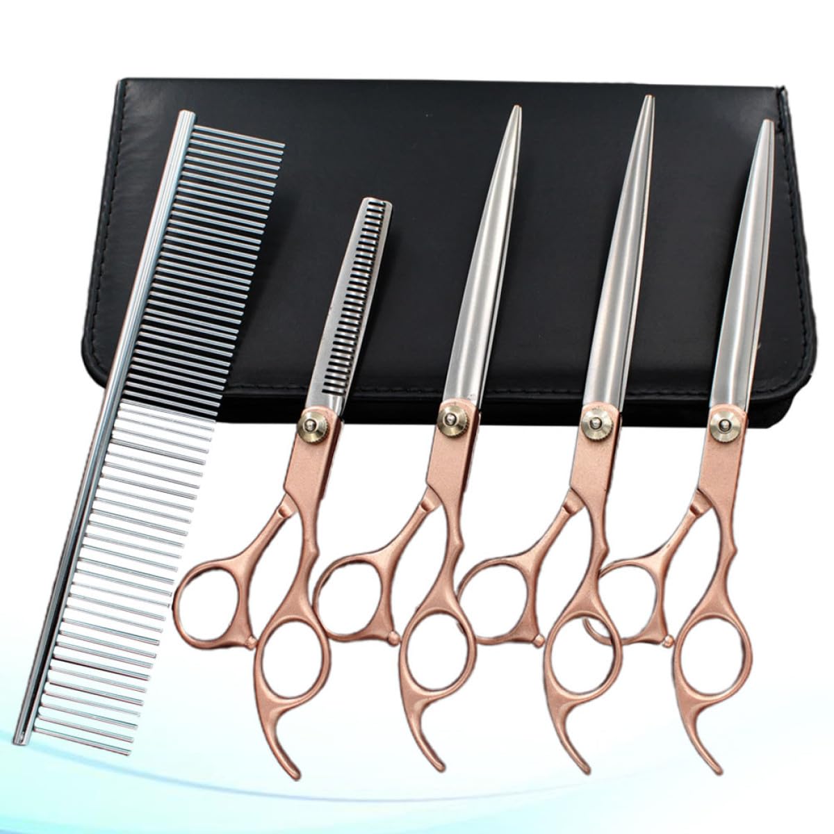 SEWACC 6 Stück Haustier Haarstyling Scheren aus Edelstahl mit Schadenresistenz und Tragetasche für Tierhaarpflege im Heim und Tiergeschäft Gebrauch