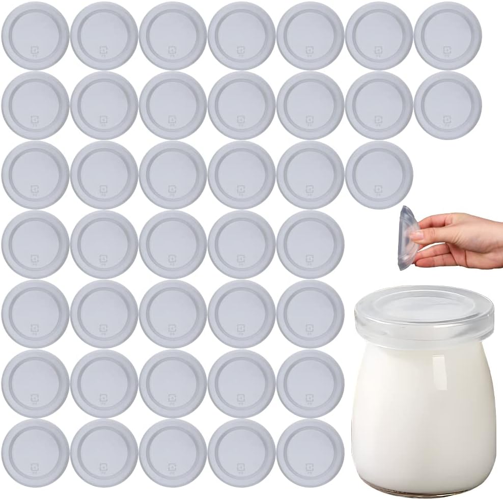 112 Pcs Yogurt Jar Lids Set 56 Replacement Lids Covers 2.68