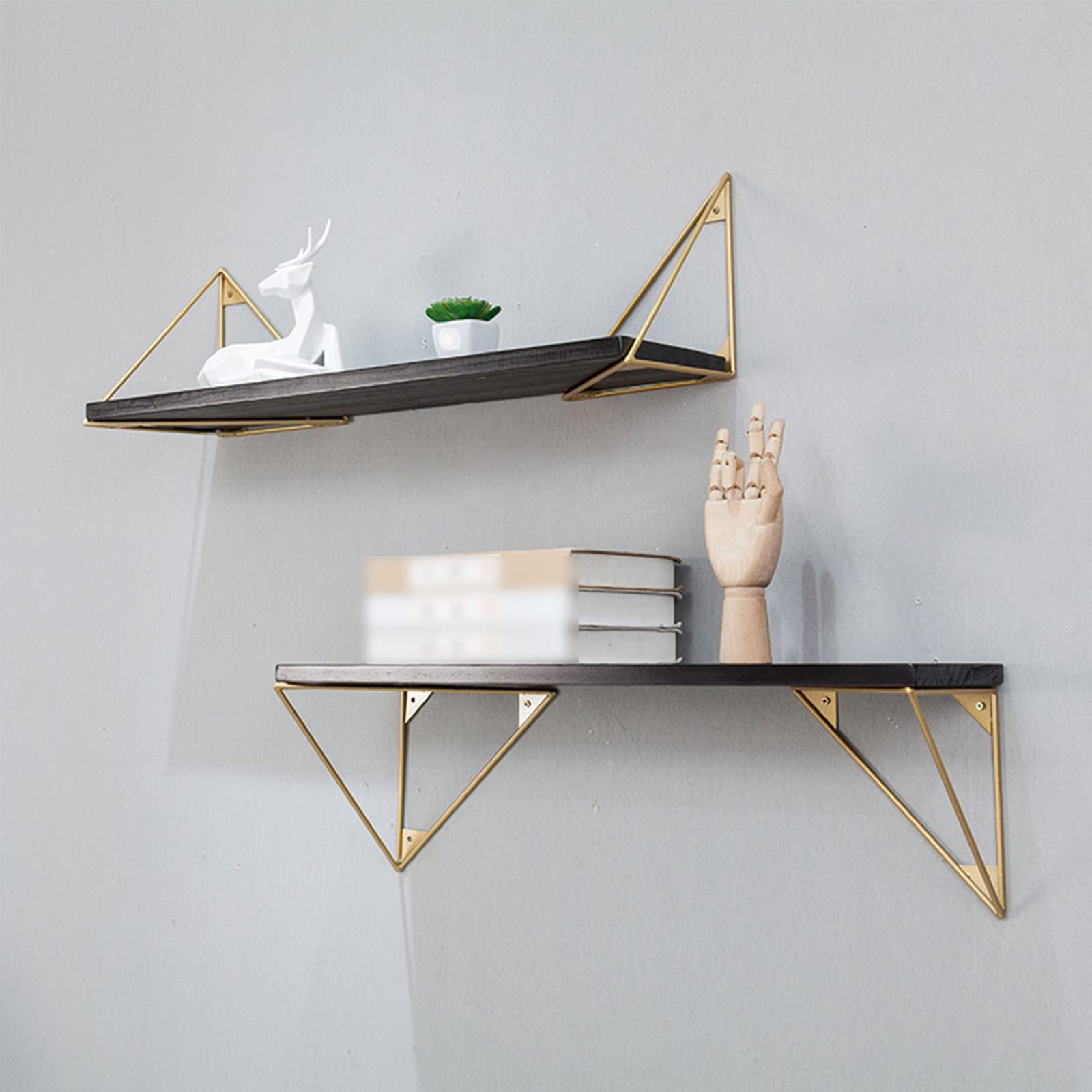 2 Staffe per Mensole Triangolari A Parete,Reggimensola Da Cucina Creative,Sstaffe Angolari Decorative Fisse Premium,Staffa Salvaspazio Fai Da Te,Tre Colori Opzionali (25cm/9.8in)