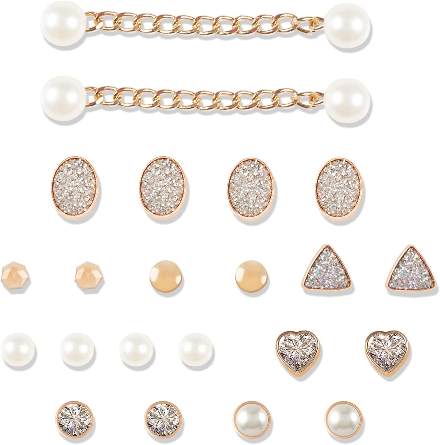 24 PCS Shoe Decoration Charms Bling Crystal Diamond Shoes Charms for Women Pearl Jewelry Charms Wristband Accessories Party Favors Mother's Day Gift