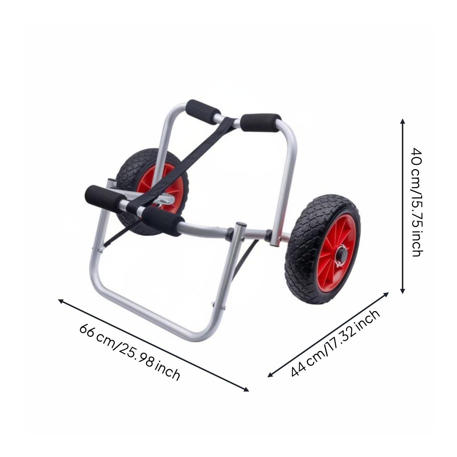 Carrello per Kayak Canoe E Paddle Board Trolley di Trasporto Pieghevole con Imbottitura Spessa E Coperture Rinforzate Telaio Anticorrosione in, Tavola Rimorchio S Rosso