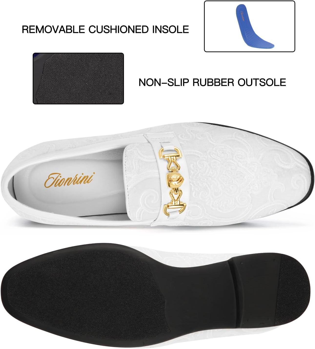 Men's Luxury Penny Slip-on Loafer Paisley Pattern Dress Shoes | Designer Gold-buckled Smoking Slipper, Classical Velvet Shoes for Party Prom Wedding , Comfortable and Lightweight