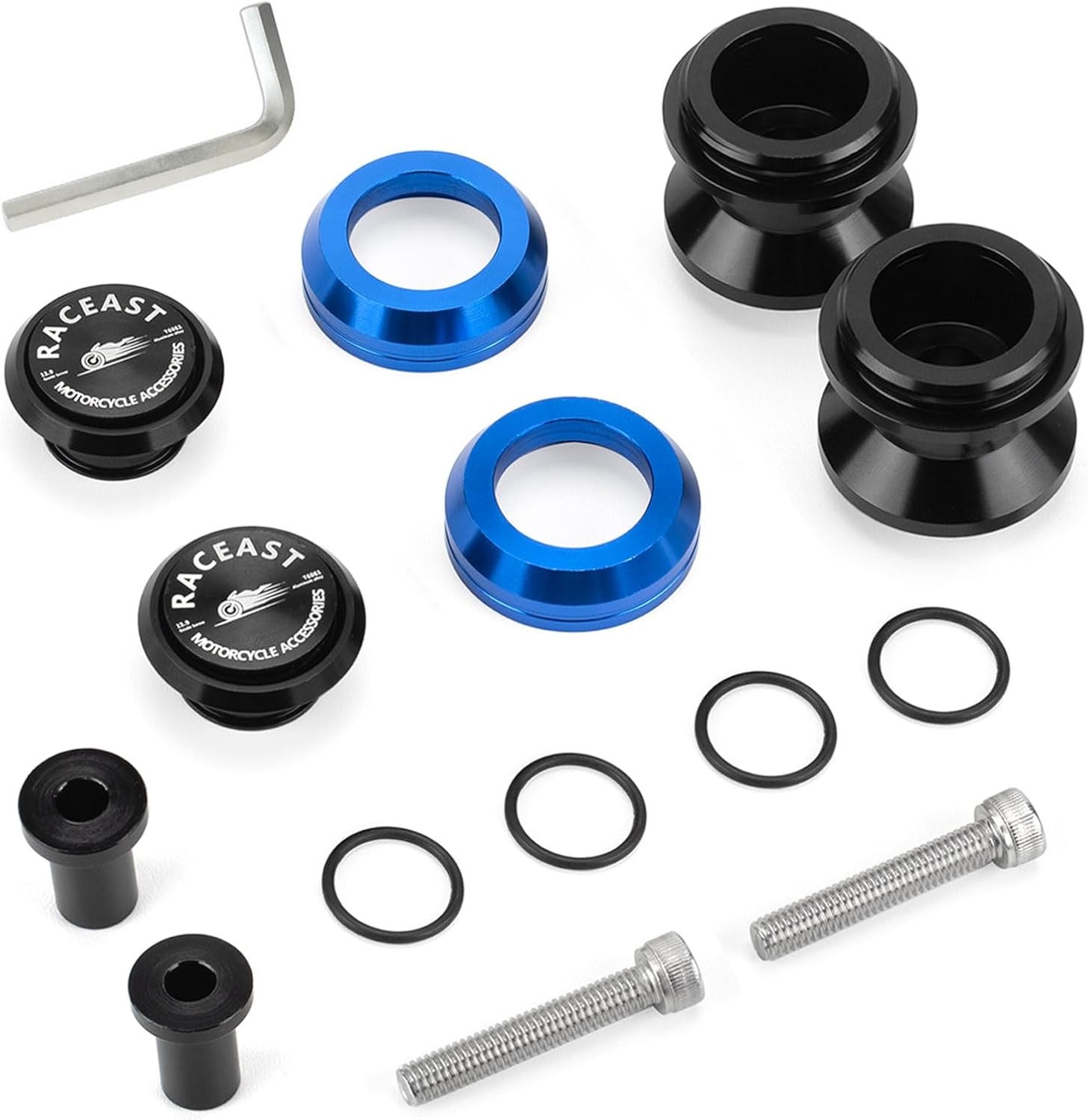 M6 Swing Arm Spool Sliders Universal CNC 6MM Rear Swingarm Sliders Stand Compatible With R7 YZF R1 R3 R6 R6S YZF600R FZ1 FZ6 FZ6R FZ8 FJ09 FZ09 FZ10 MT09 MT10 (Blue - M6)