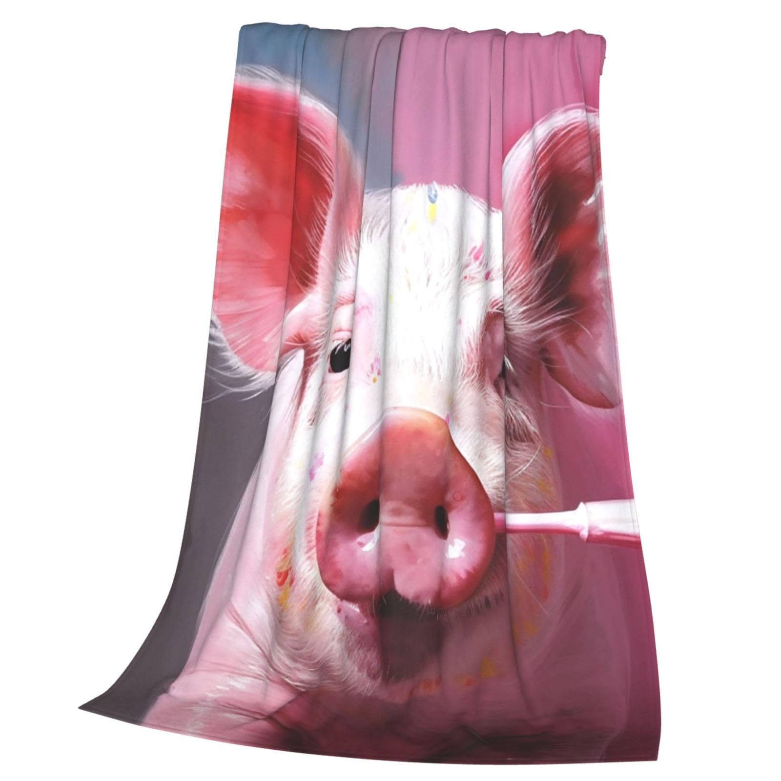 Plaid cochon rose flanelle pour éliminer la fraîcheur sur le canapé