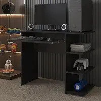 Mesa Escrivaninha Para Computador Escritório Pc gamer (preto/preto)
