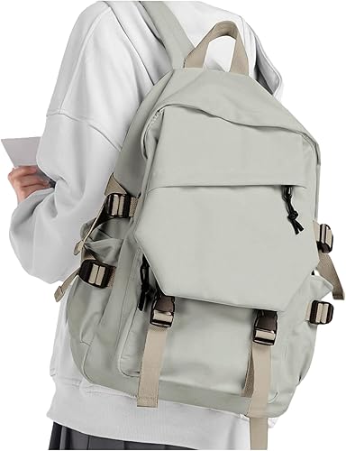 coofay Mochila casual Mochila de viaje, A-gris verde, Mochila casual diaria