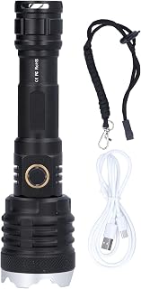 Zoom Flashlight-LED Flashlight 5?Gear 20000LM Waterproof Zoom Emergency Light for Home Hiking Camping USB Charging