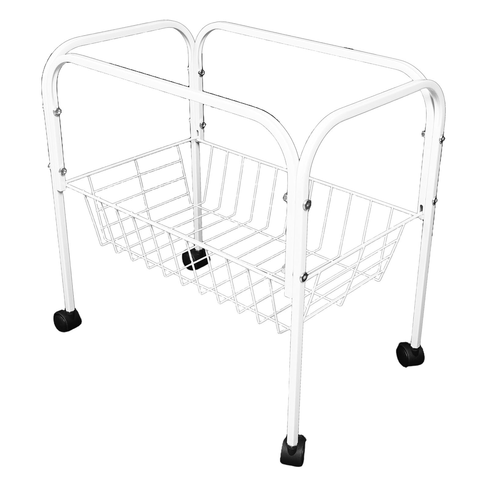 Soporte para Jaula de Pájaros con Ruedas y Estante Soporte Metálico Blanco para Jaulas de Loros Pinzones y Hámsters y Medianas Accesorio para Suministros de Mascotas