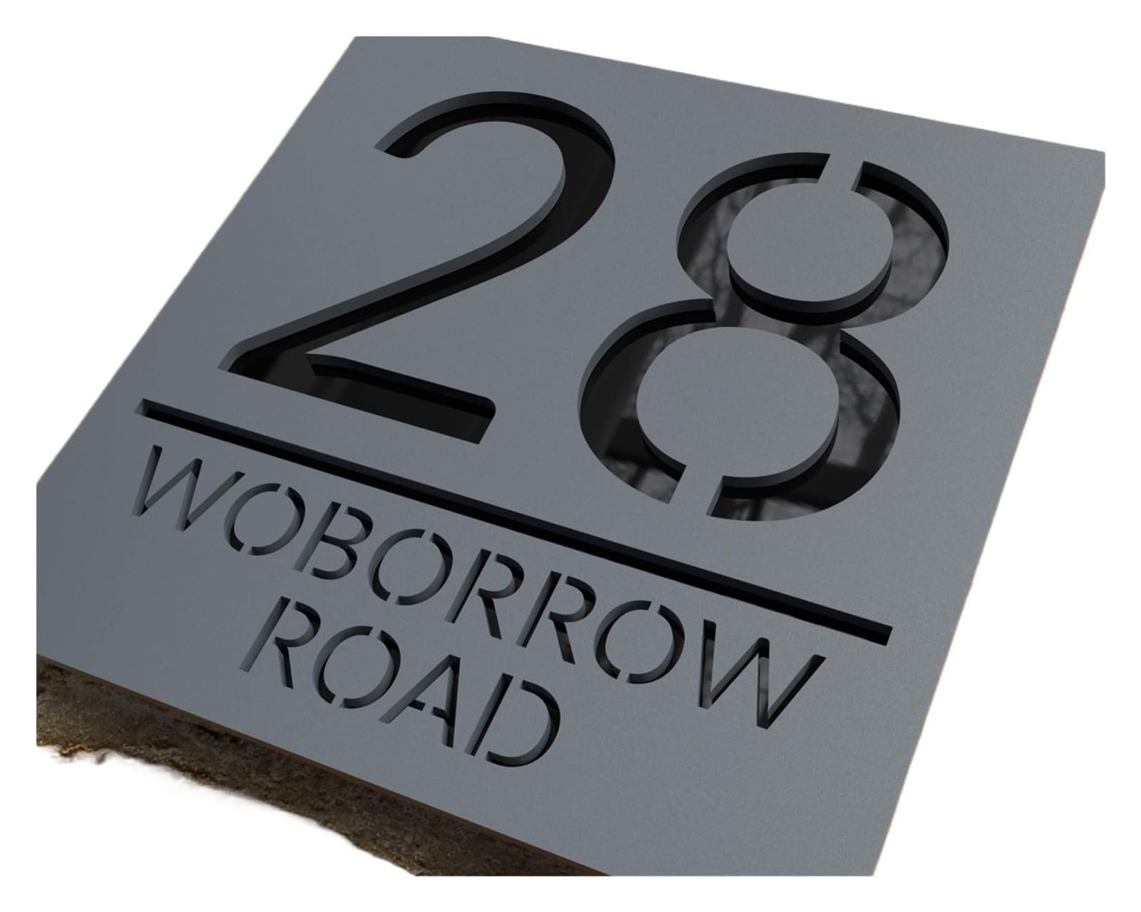 Numeri civici moderni in acrilico Segno Indirizzo porta Via Lettera 3D Numero Targhe Nome esterno Targa for decorazioni for la casa(Grey Gold,20X20CM)