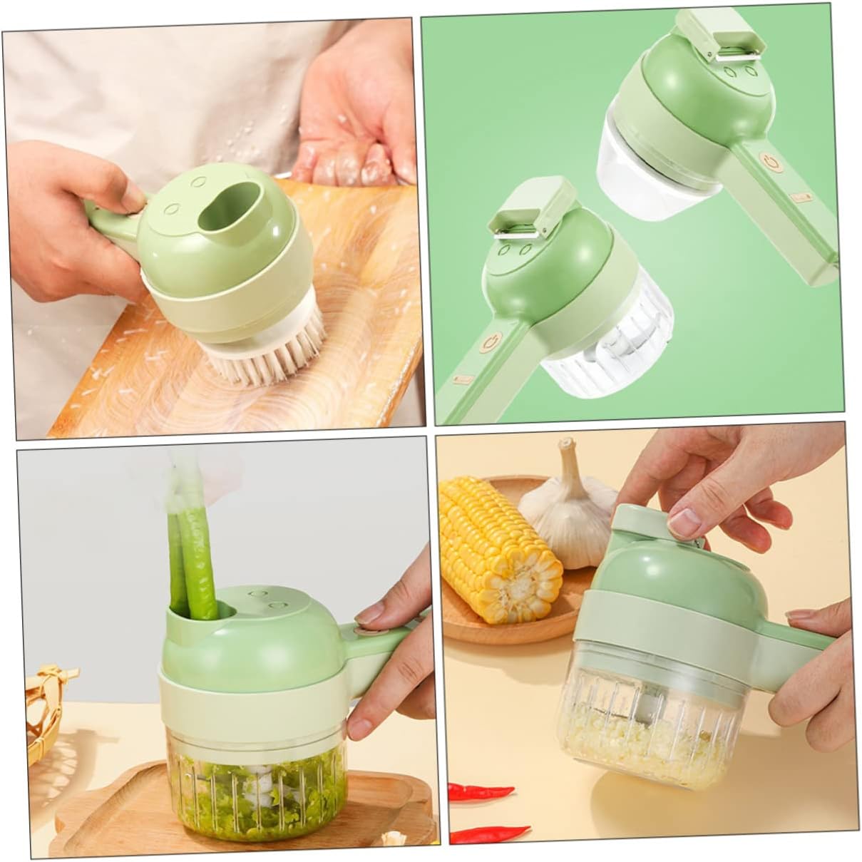 Zerodeko 1Set Electric Garlic Chopper Portable Food Processor with Type Charging Ginger Masher for Home Kitchen Use Lightweight Easy to Clean for Garlic Meat Veggies and More