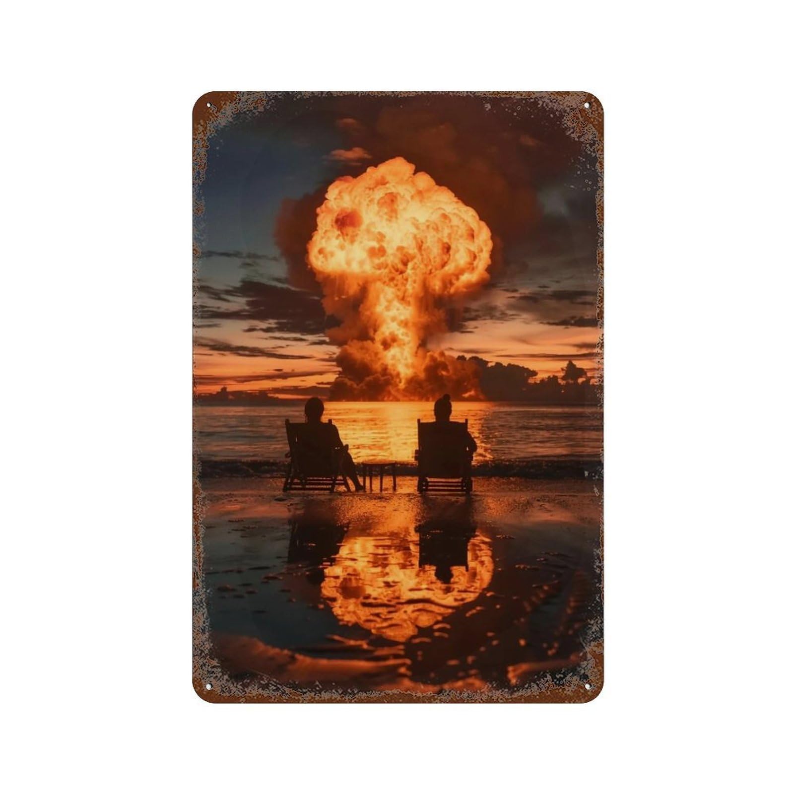 WUJHGRSG Beach Apocalypse 01 Wall Art Retro Iron Vintage Metal Tin Sign Poster Modern Decor for Home Cofffee Club Bar Shop Style 30x20cm