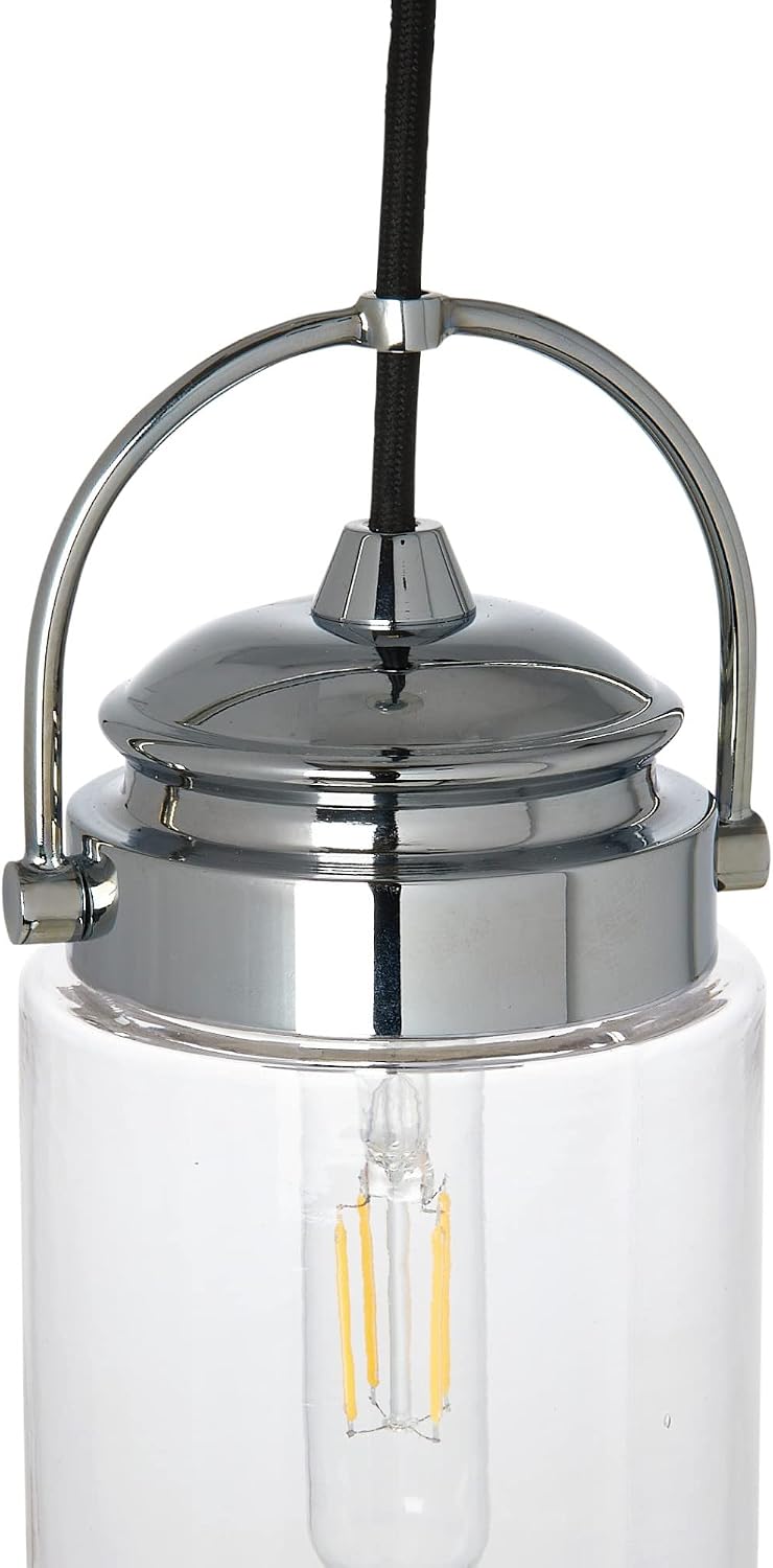 Shiloh - Metal and Glass Ceiling Light, Chrome