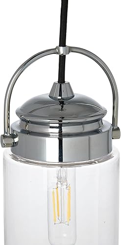 Miniatura 4 de Robert Stevenson Lighting Shiloh - Lámpara de techo de metal y cristal, cromada