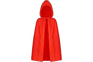 Capa roja de caperucita con capucha para niños, capa unisex para Halloween,...
