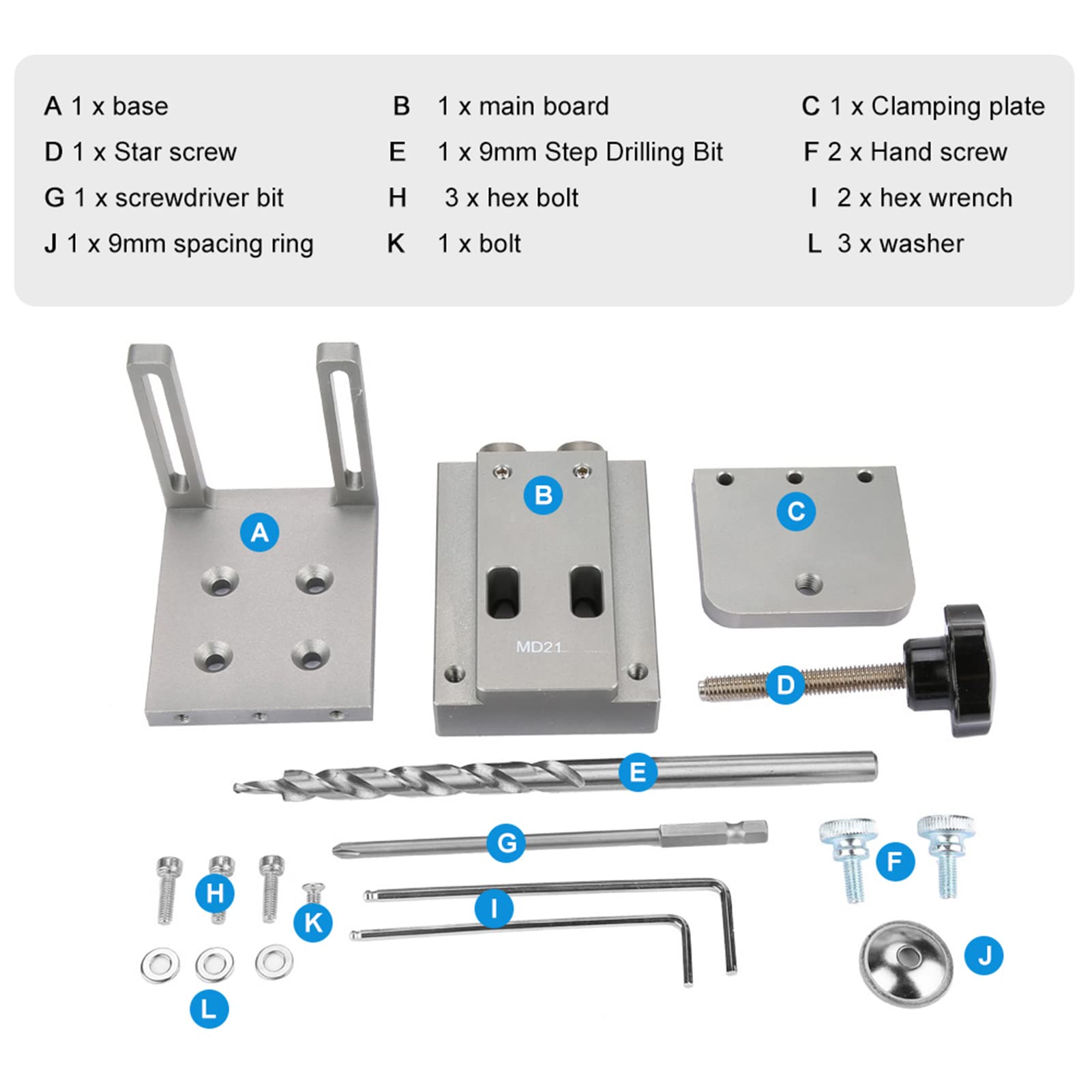 Set di punte per mini fori tascabili stile legno per punte trapano 842g